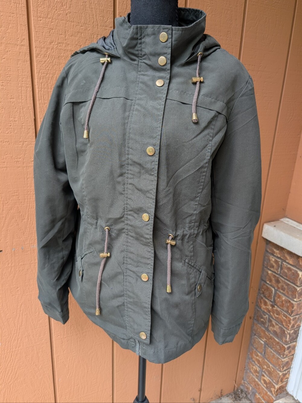 Vero Moda Olive Utility Hooded Parka Jacket Pernille Women's Large